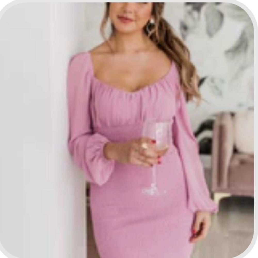 This Feels Meant To Be Mauve Dress - Pink Lily - sz L